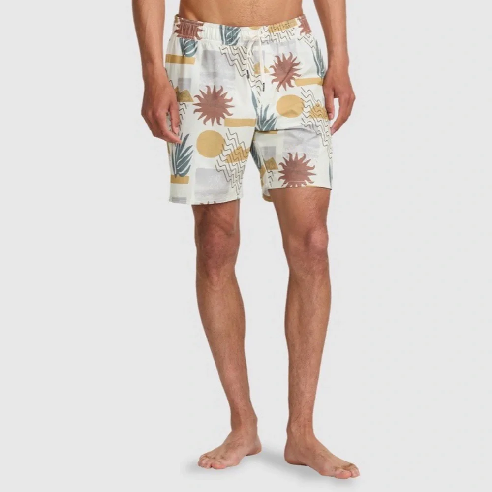 RVCA Atlas Printed Boardshort Swim Shorts Medium Unlined Beach Sun Desert Geo